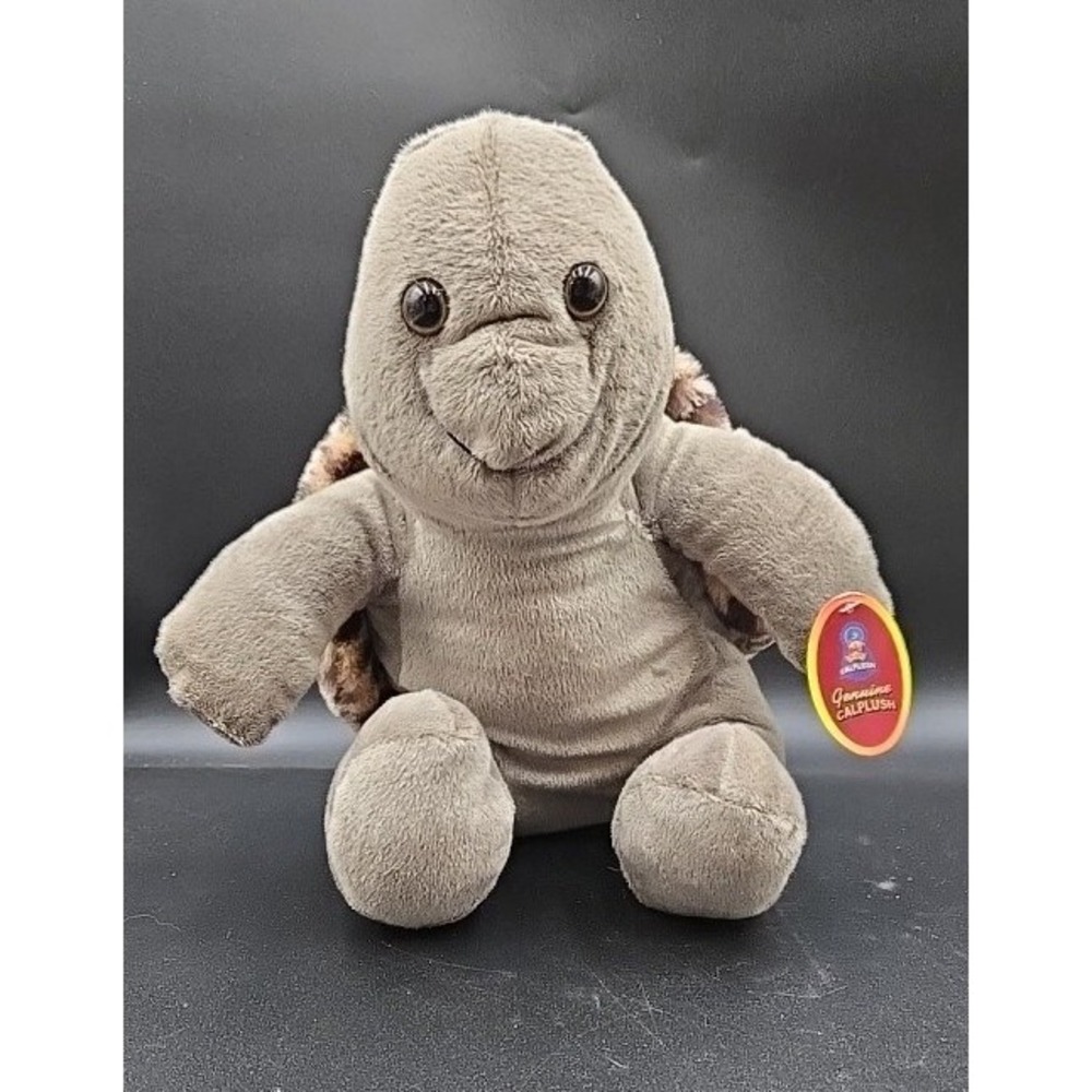 Calplush Sea Turtle Stuffed‎ Animal Grey Leopard Print Shell Plush Toy